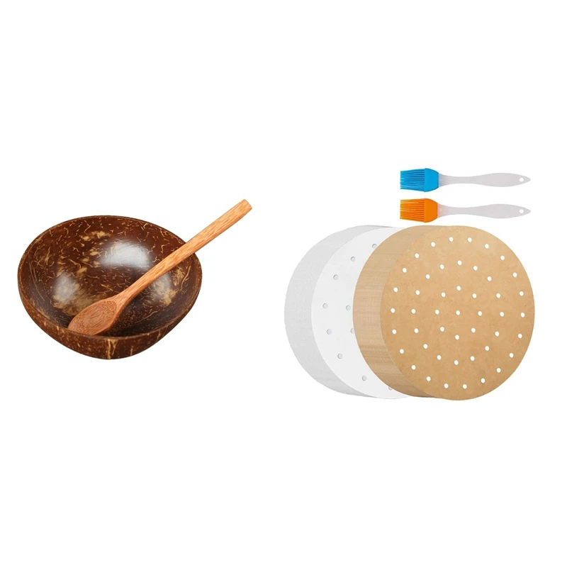 Natural Coconut Bowl Tablespoon Single Set - Salad Rice Bowl With 200Pcs Air Fryer Parchment Paper For Baking - 9 Inch
Natural Coconut Bowl Tablespoon Single Set - Salad Rice Bowl With 200Pcs Air Fryer Parchment Paper For Baking - 9 Inch