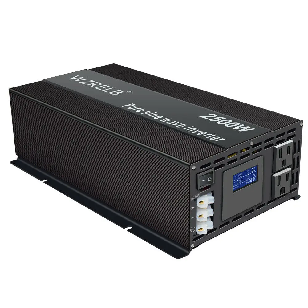 2500W Pure Sine Wave Power Inverter 12V 220V Solar Power Battery Inverter 24V/36V/48V DC to 100V/110/120V/230V/240V AC Converter
2500W Pure Sine Wave Power Inverter 12V 220V Solar Power Battery Inverter 24V/36V/48V DC to 100V/110/120V/230V/240V AC Converter