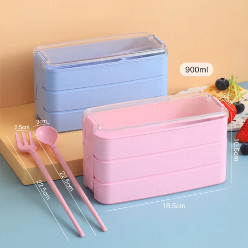 3 Layers with Cutlery Bento Box Eco-Friendly Lunch Box Food Keep Fresh Container Wheat Straw Material Microwavable Dinnerware
3 Layers with Cutlery Bento Box Eco-Friendly Lunch Box Food Keep Fresh Container Wheat Straw Material Microwavable Dinnerware