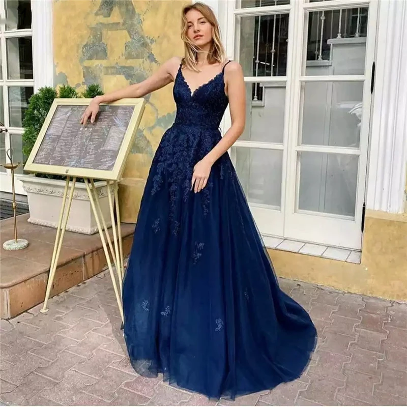 Lace Up Back Prom Dresses V-Neck Sleeveless Lace Applique Tulle Wedding Evening Birthday Gowns Formal Occasion Dress فساتين السه
Lace Up Back Prom Dresses V-Neck Sleeveless Lace Applique Tulle Wedding Evening Birthday Gowns Formal Occasion Dress فساتين السه