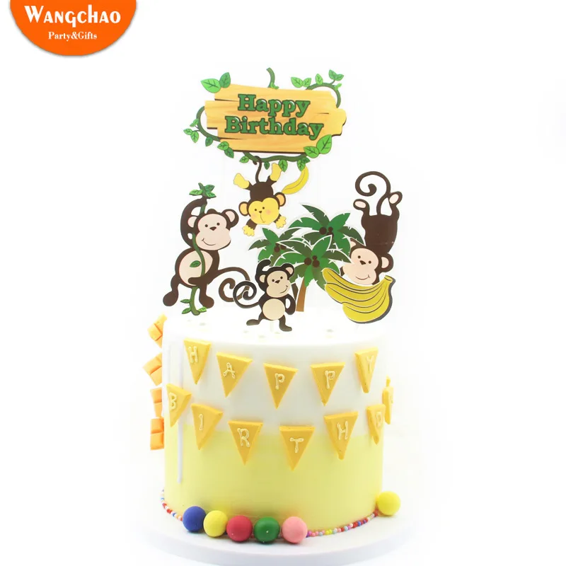 1 Set Cute Forest Monkey Tree Safari Party Cake Topper Banana Kingdom Theme Happy Birthday Cake Decoration Boys Kids Favors
1 Set Cute Forest Monkey Tree Safari Party Cake Topper Banana Kingdom Theme Happy Birthday Cake Decoration Boys Kids Favors