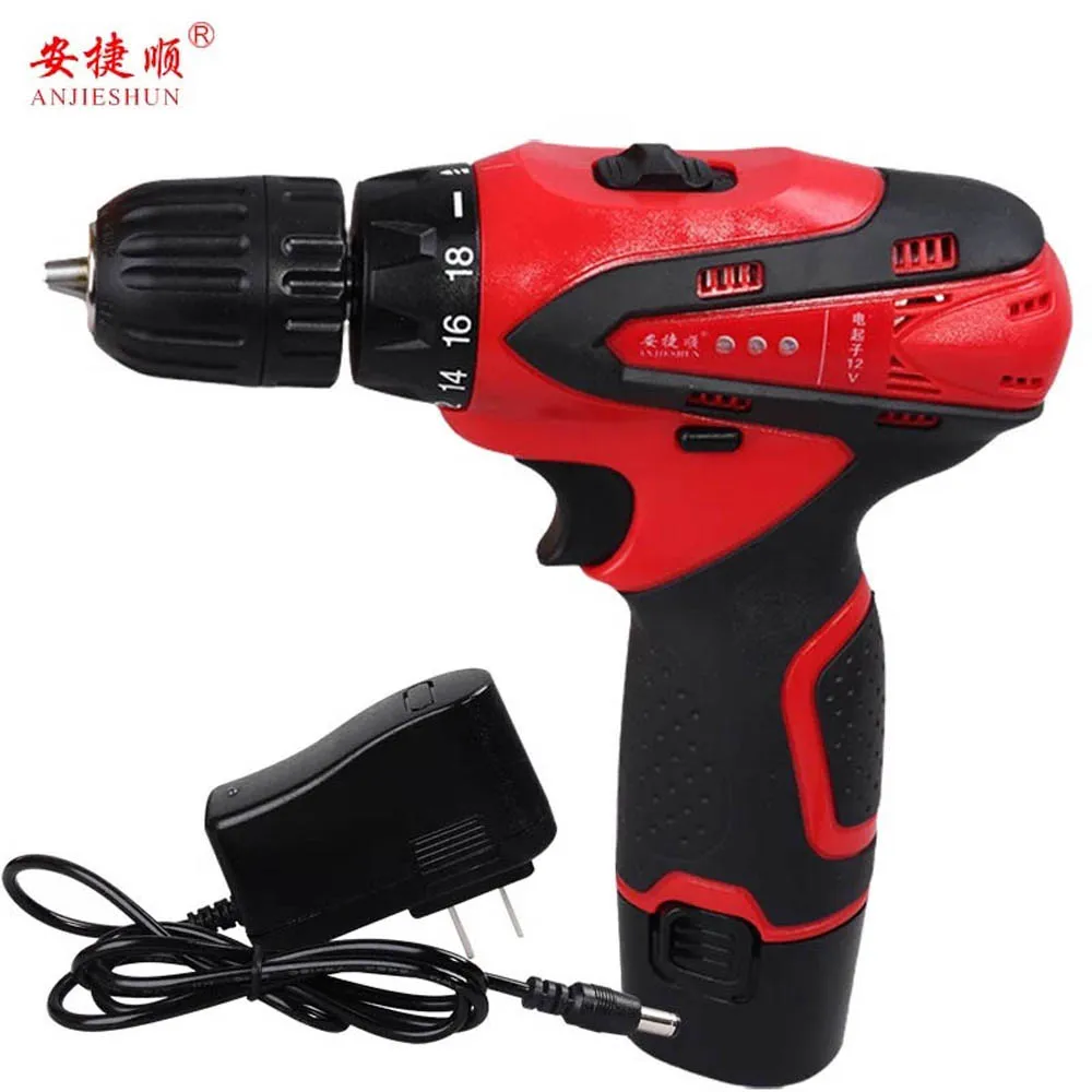 Anjieshun 12V Double Speed Electric Drill Cordless Hand Drill Mini Electric Screwdriver Rechargable Lithium Battery Drill Tool
Anjieshun 12V Double Speed Electric Drill Cordless Hand Drill Mini Electric Screwdriver Rechargable Lithium Battery Drill Tool