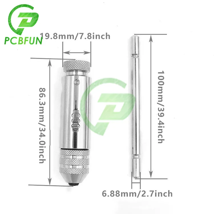 6Pcs/Set Adjustable 3-8mm T-Handle Ratchet Tap Wrench with M3-M8 Machine Screw Thread Metric Plug Machinist Tool | Электронные