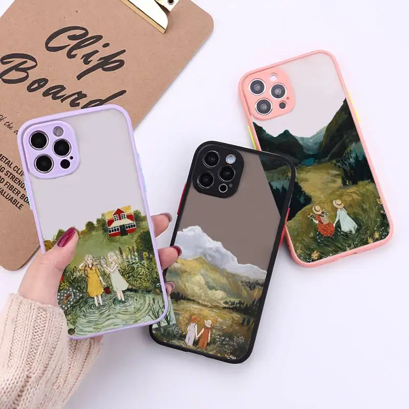Cartoon Scenery Girl Phone Case For iPhone 12 11 Mini Pro XR XS Max 7 8 Plus X Matte transparent Back Cover
Cartoon Scenery Girl Phone Case For iPhone 12 11 Mini Pro XR XS Max 7 8 Plus X Matte transparent Back Cover