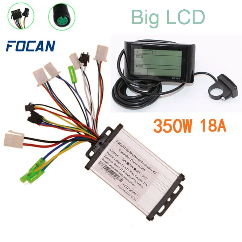 Electric Bike Controller 24V 36V 48V 60V 350W Brushless E-bike Controller with LCD Display Bicycle Motor Scooter SW900 
Electric Bike Controller 24V 36V 48V 60V 350W Brushless E-bike Controller with LCD Display Bicycle Motor Scooter SW900