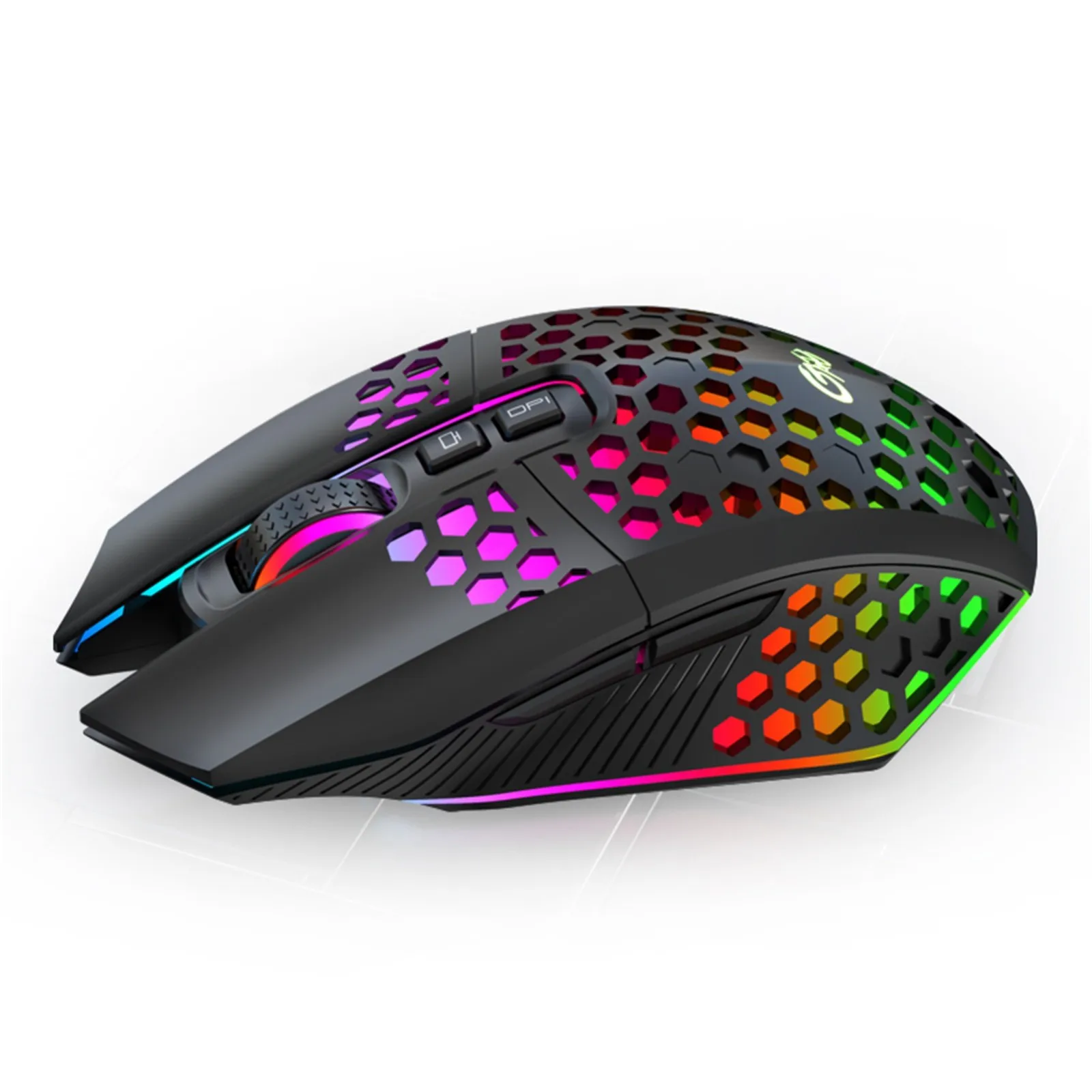 

X801 Wireless Mouse 1600DPI 8 Buttons Honeycomb Hollow Ergonomically Designed RGB Light Silent Click Operation Gaming Mice