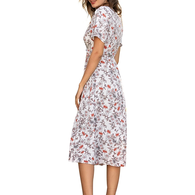 Summer Dress Women's Sexy Floral Casual Long Dress Split Long Length Plus Size Dress White
Summer Dress Women's Sexy Floral Casual Long Dress Split Long Length Plus Size Dress White