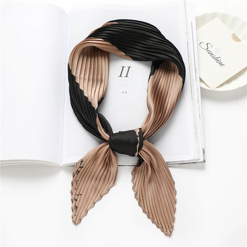 New Crinkle Square Scarf For Women Plaid Print Silk Shawl Head Wraps Foulard Satin Hijab Female Hair Band Neckerchief Bandana
New Crinkle Square Scarf For Women Plaid Print Silk Shawl Head Wraps Foulard Satin Hijab Female Hair Band Neckerchief Bandana