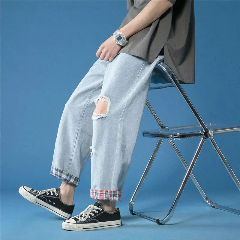 Ripped Jeans Men Korean Fashion Loose Casual Solid Color Jeans Men Harajuku Streetwear Retro Straight Denim Trousers Men
Ripped Jeans Men Korean Fashion Loose Casual Solid Color Jeans Men Harajuku Streetwear Retro Straight Denim Trousers Men