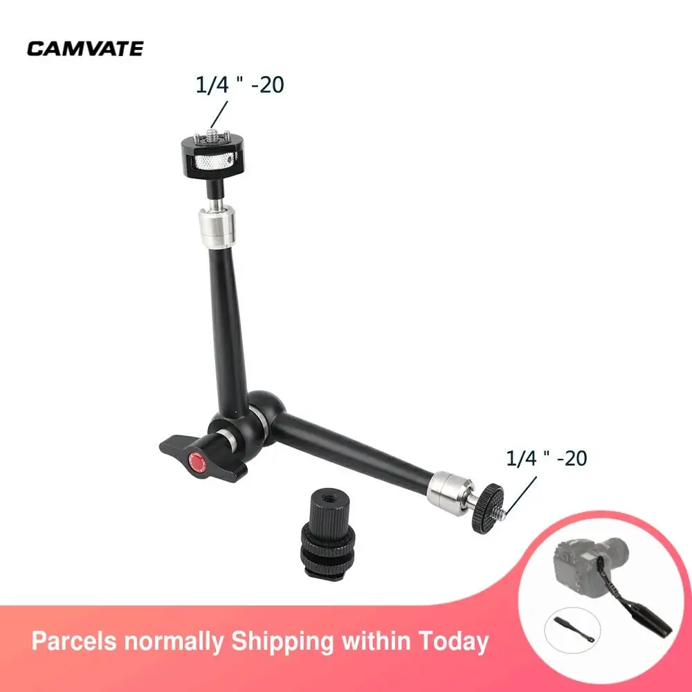 CAMVATE 11'' Articulating Ball Heads Magic Arm With 1/4''-20 Male Threads & Shoe Mount For Microphone,15mm Rods,Monitor,Flash
CAMVATE 11'' Articulating Ball Heads Magic Arm With 1/4''-20 Male Threads & Shoe Mount For Microphone,15mm Rods,Monitor,Flash