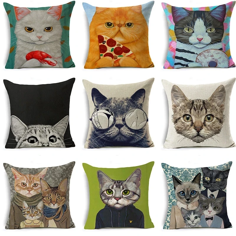 Throw Pillows Case Cartoon New Simple Cute Cat Decoration Children Cushion Cover Cushion Linen Homeware Decoration 45*45cm 가을
Throw Pillows Case Cartoon New Simple Cute Cat Decoration Children Cushion Cover Cushion Linen Homeware Decoration 45*45cm 가을