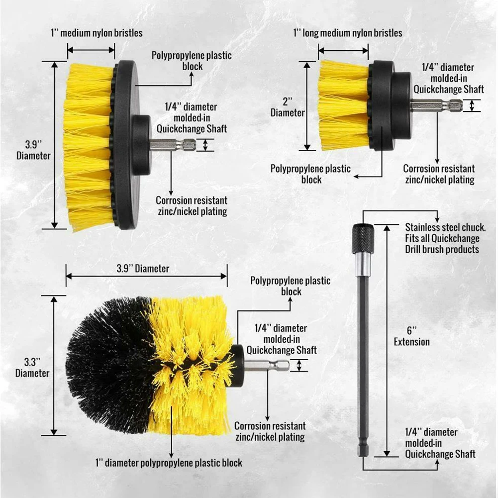 4 PCS Drill Brush Tub Cleaner Grout Power Scrubber Cleaning Combo Tool Scrub Kit Brush Extension Rod Hand Tools Cleaning Brushes
4 PCS Drill Brush Tub Cleaner Grout Power Scrubber Cleaning Combo Tool Scrub Kit Brush Extension Rod Hand Tools Cleaning Brushes