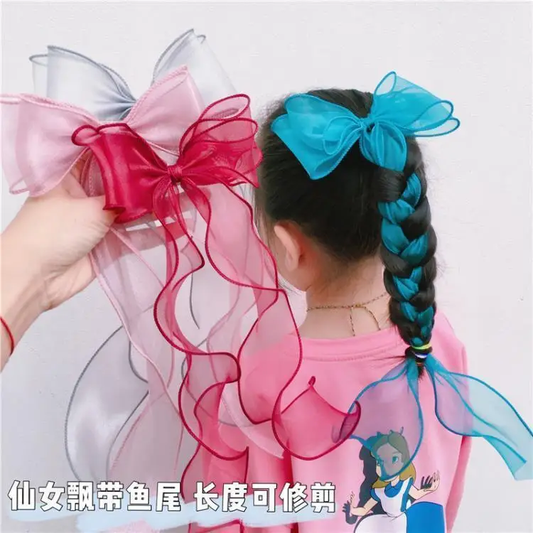 Solid Color Lace Bow Hair Clips Organza Streamers Hairpins Sweet Long Ribbon Duckbill Clip Children's Day Gift Hair Accessories
Solid Color Lace Bow Hair Clips Organza Streamers Hairpins Sweet Long Ribbon Duckbill Clip Children's Day Gift Hair Accessories