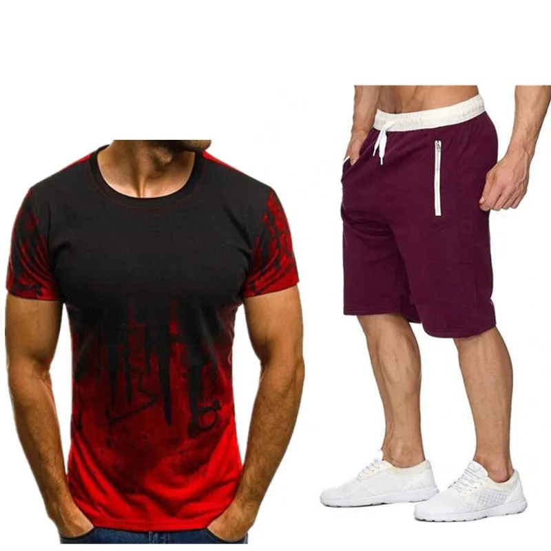 Tracksuit male 2021 men's clothing set of summer fitness sports clothing 3D shorts+ t shirt male suit 2 pieces sets plus size
Tracksuit male 2021 men's clothing set of summer fitness sports clothing 3D shorts+ t shirt male suit 2 pieces sets plus size