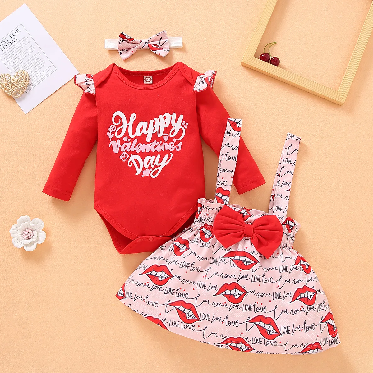 3pcs Valentine's Day Newborn Baby Girls Long Sleeves Bodysuit Babysuit Top Headband Printed Skirt Clothes Set 3 6 12 16 18 Month
3pcs Valentine's Day Newborn Baby Girls Long Sleeves Bodysuit Babysuit Top Headband Printed Skirt Clothes Set 3 6 12 16 18 Month