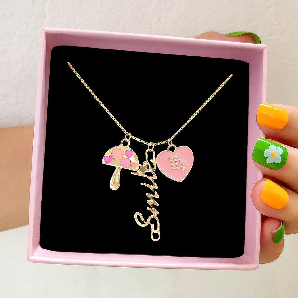 Ins Vintage Drop Oil Heart Mushroom Pendant Necklaces For Women Girls Metal Sweet Letter Long Chain Necklace New Jewelry Gifts
Ins Vintage Drop Oil Heart Mushroom Pendant Necklaces For Women Girls Metal Sweet Letter Long Chain Necklace New Jewelry Gifts