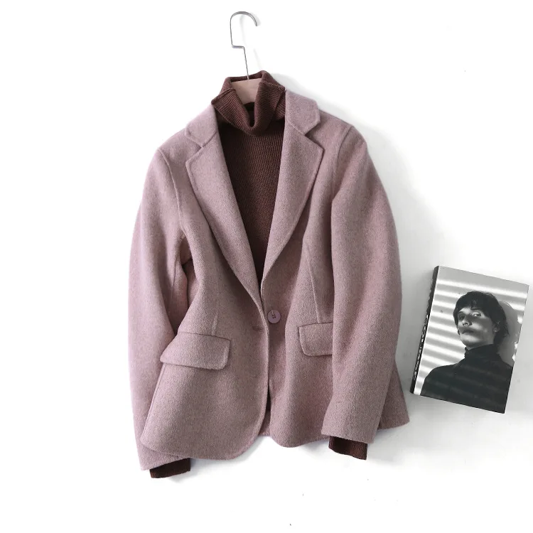 Wool Ladies Temperament Handmade Double-sided One Button Suit 2021 Autumn Women's Woolen Jacket
Wool Ladies Temperament Handmade Double-sided One Button Suit 2021 Autumn Women's Woolen Jacket