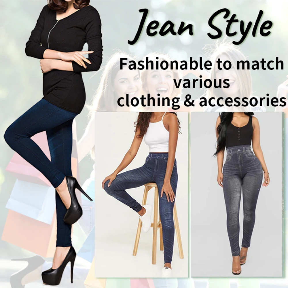 Slim Women Leggings Faux Denim Jeans Leggings Sexy Pocket Printing Fashion Fitness Leggings Casual High Waist Pencil Pants
Slim Women Leggings Faux Denim Jeans Leggings Sexy Pocket Printing Fashion Fitness Leggings Casual High Waist Pencil Pants