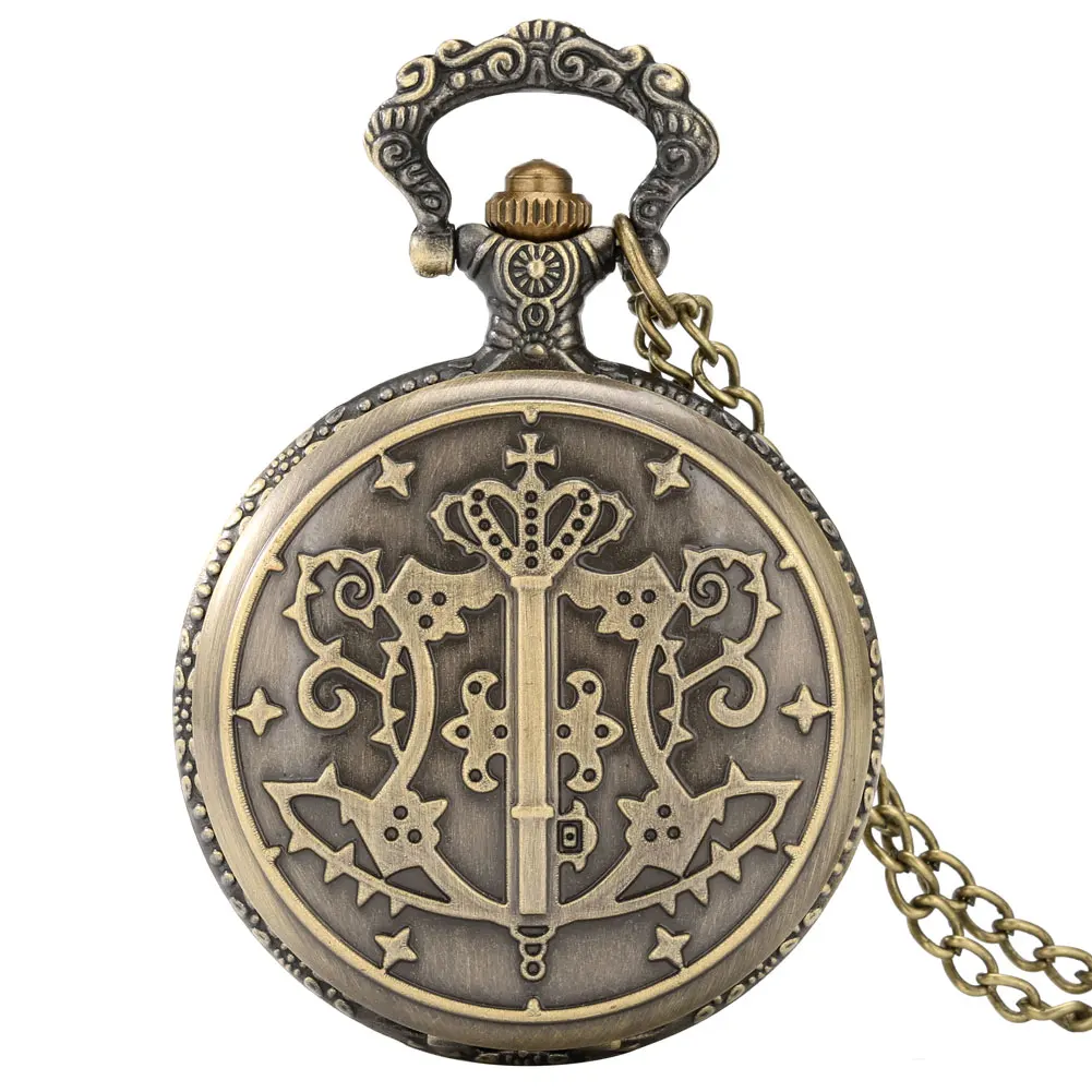 Бронзовые винтажные карманные часы Black Butler Glyph классические арабские цифры белый