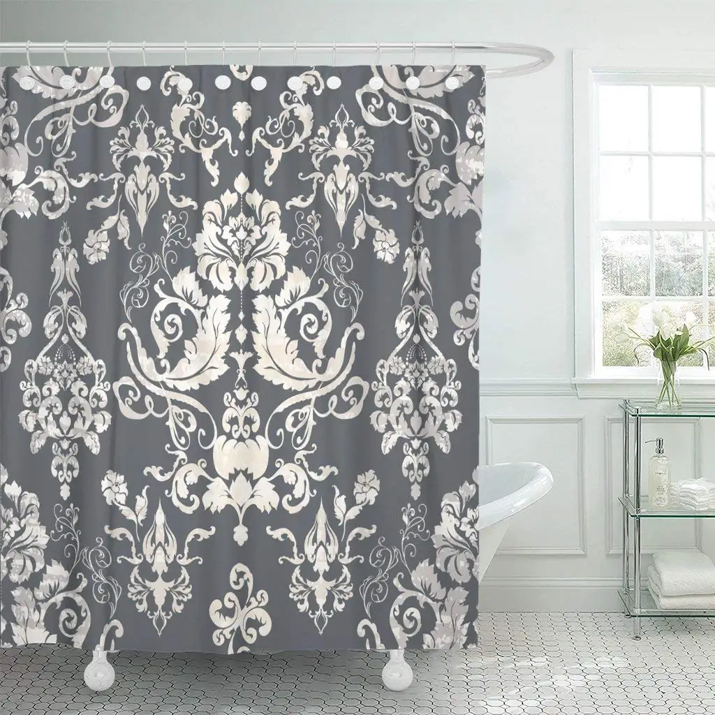Silver Antique Damask Floral Pattern Baroque Beauty Bright Curtains Shower Curtain Waterproof Polyester Fabric 60 x 72 Inches
Silver Antique Damask Floral Pattern Baroque Beauty Bright Curtains Shower Curtain Waterproof Polyester Fabric 60 x 72 Inches