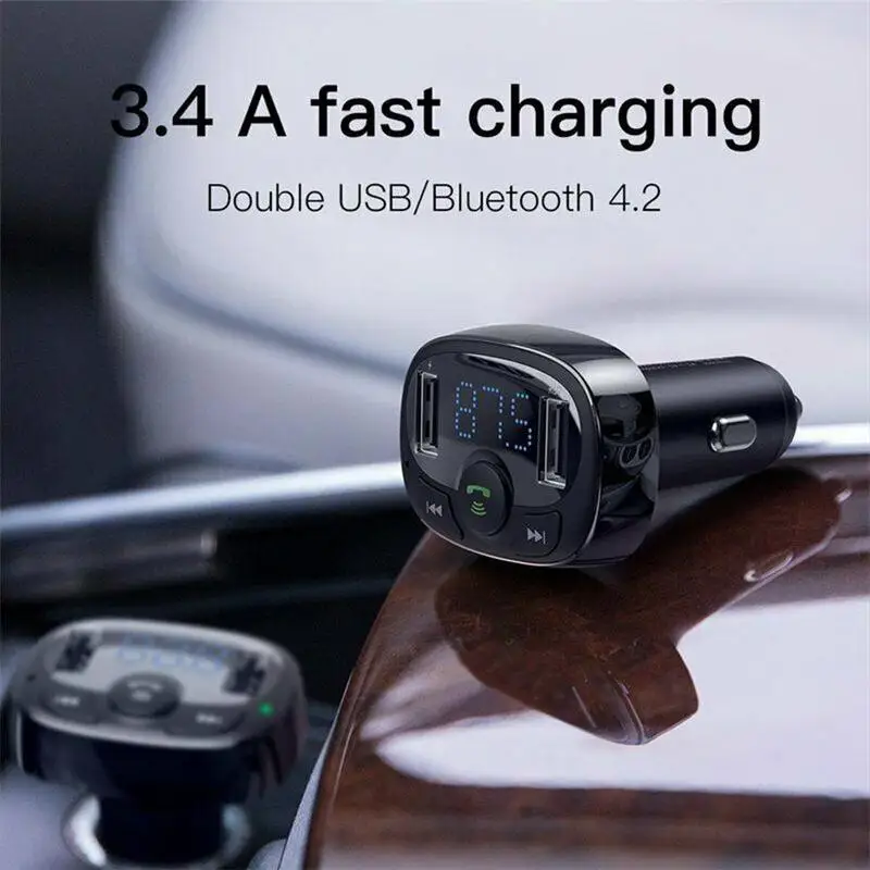 Bluetooth FM car hands-free audio MP3 player with 3.4A dual USB car charger FM modulator
Bluetooth FM car hands-free audio MP3 player with 3.4A dual USB car charger FM modulator