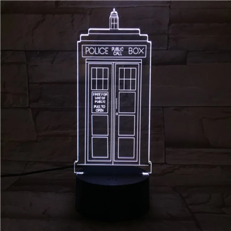 Doctor Who TARDIS 3D LED Night Light 7 Color Changing Lamp Police Box Room Decoration Action Figure Toy For Birthday Xmas Gift
Doctor Who TARDIS 3D LED Night Light 7 Color Changing Lamp Police Box Room Decoration Action Figure Toy For Birthday Xmas Gift