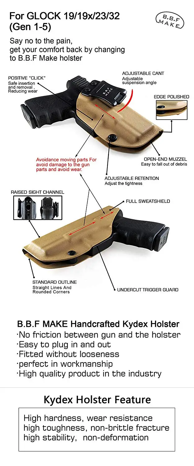 B.B.F Make Snake Totem IWB KYDEX Gun Holster For: Glock 19 17 22 23 26 27 28 31 43 P320 VP9 Inside Concealed Carry Pistol Case
B.B.F Make Snake Totem IWB KYDEX Gun Holster For: Glock 19 17 22 23 26 27 28 31 43 P320 VP9 Inside Concealed Carry Pistol Case