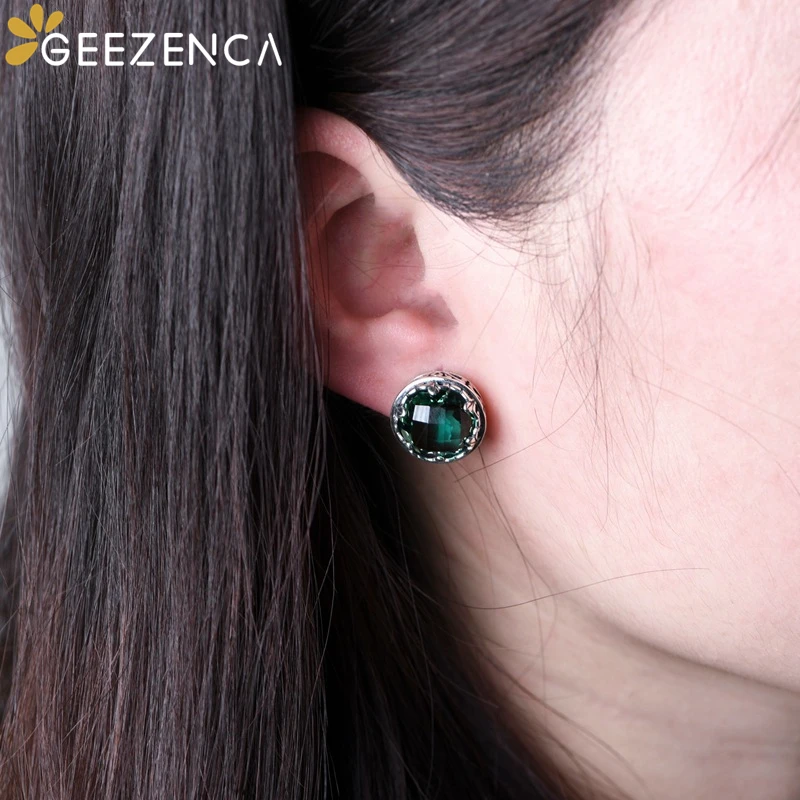 GEEZENCA 925 Sterling Silver Zircon Stud Earrings For Women Thai Silver Crown Shape Vintage Trendy Small Earring Fine Jewelry
GEEZENCA 925 Sterling Silver Zircon Stud Earrings For Women Thai Silver Crown Shape Vintage Trendy Small Earring Fine Jewelry