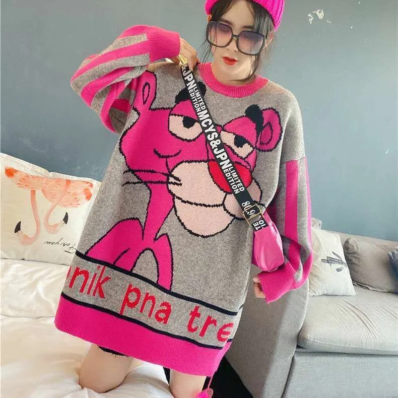 Женский свитер с леопардовым принтом, свободный свитер в японском стиле, Осень-зима 2021
Женский свитер с леопардовым принтом, свободный свитер в японском стиле, Осень-зима 2021