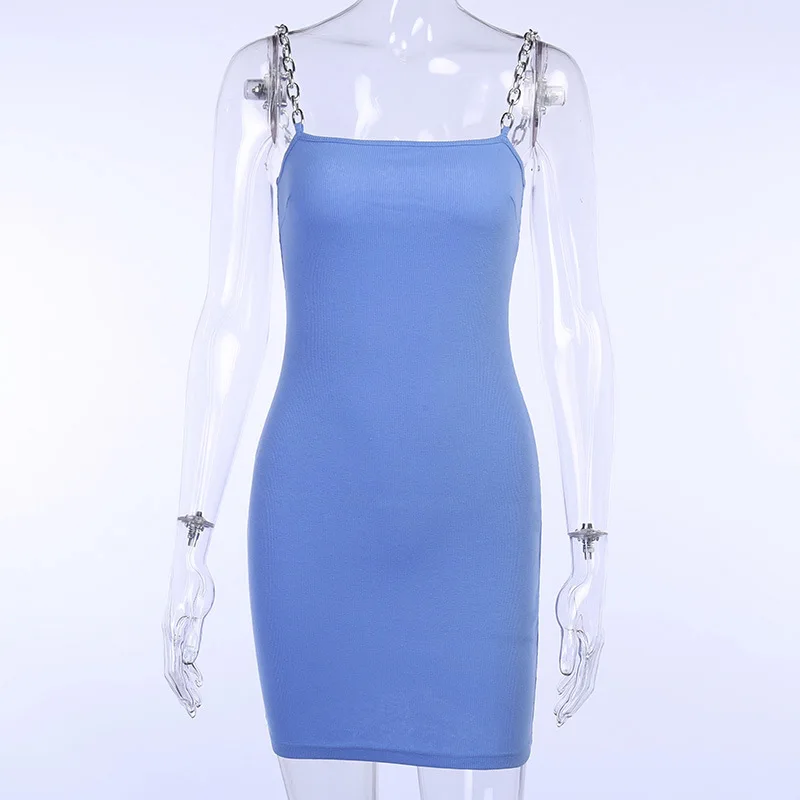 Sexy Metal Chain Suspenders Temperament Slim Short One-step Skirt Ladies Casual Dress Birthday Party Dress 2021 Summer
Sexy Metal Chain Suspenders Temperament Slim Short One-step Skirt Ladies Casual Dress Birthday Party Dress 2021 Summer