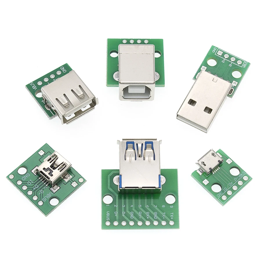 1 шт. Штекерный Разъем DIY/Мини MICRO USB Для DIP адаптера 2 54 мм 5pin гнездовой разъем B Тип