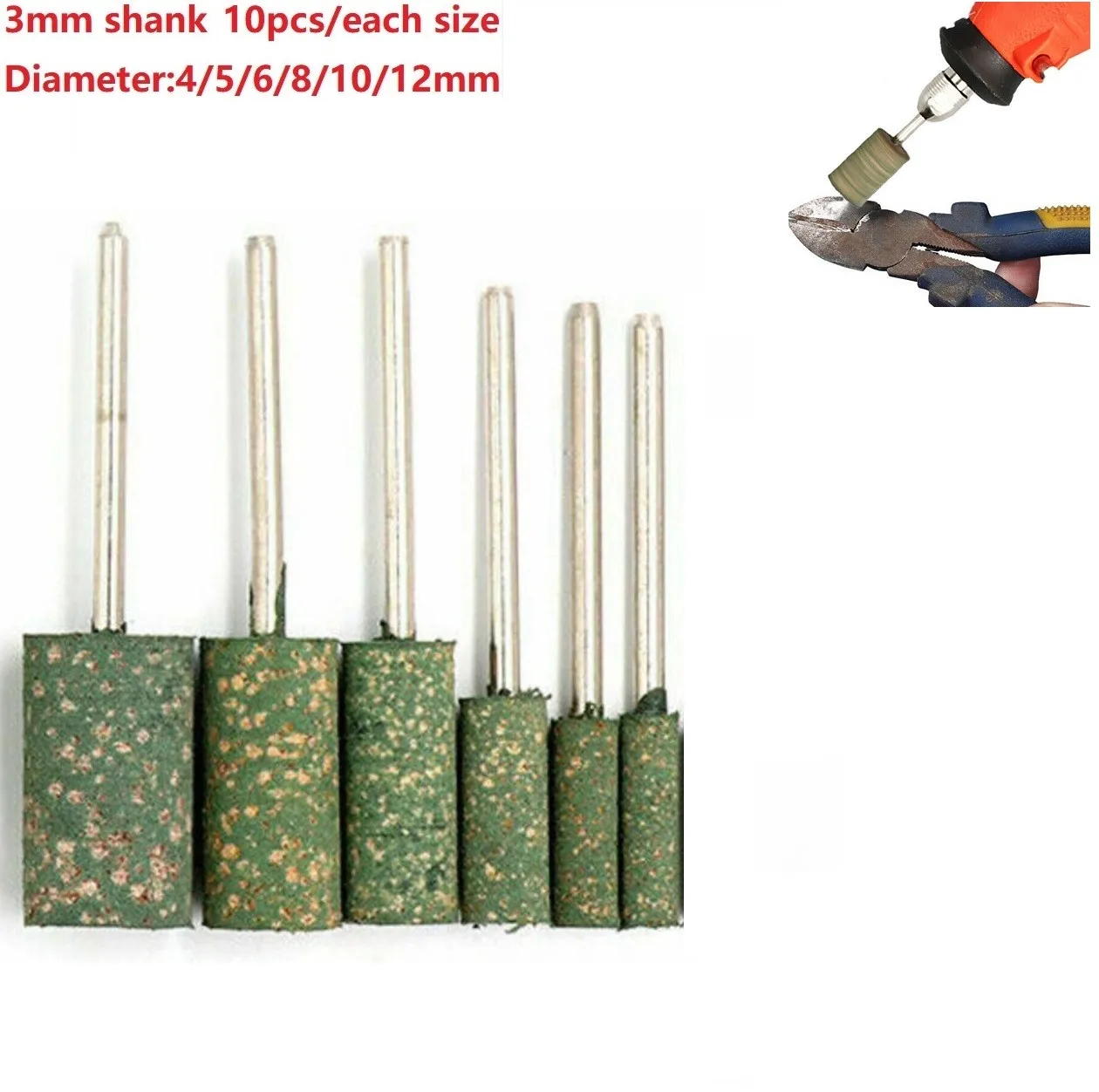 10pcs Polishing Grinding Wheel 4-12mm Cylindrical Rubber Polishing Point Bit Shank Rotary Tools Sesame Ceramic Grinding Head
10pcs Polishing Grinding Wheel 4-12mm Cylindrical Rubber Polishing Point Bit Shank Rotary Tools Sesame Ceramic Grinding Head