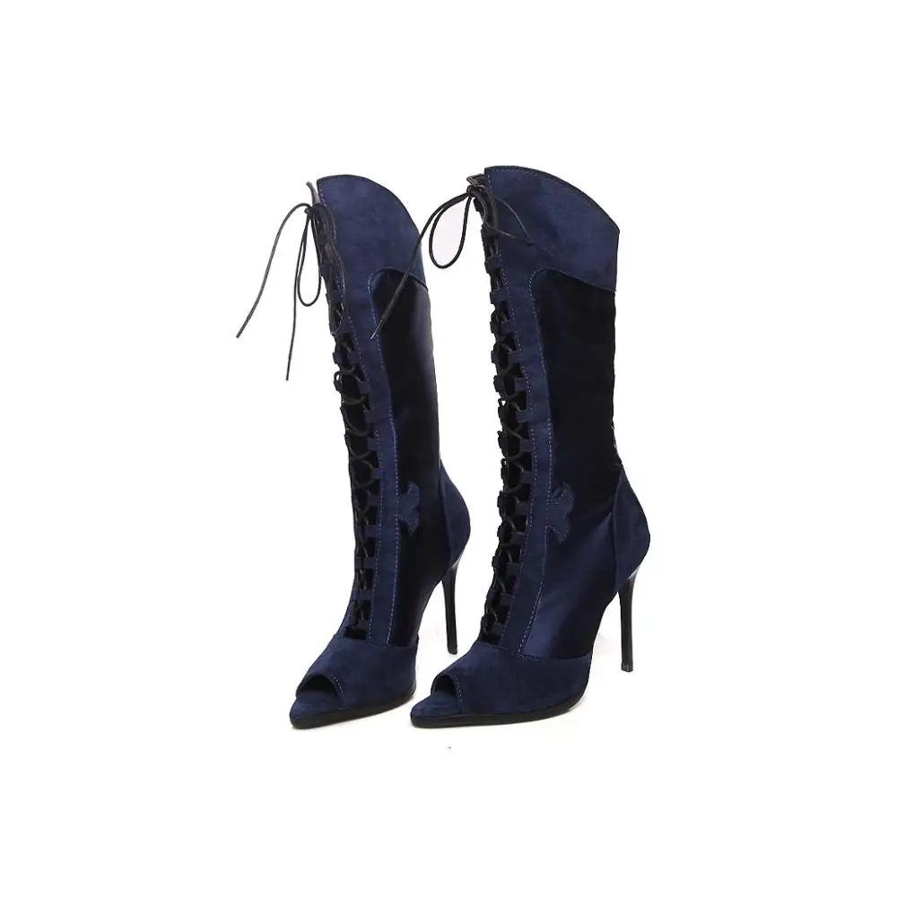 2020 Plus Size 34-43 Women Knee High Boots Summer Style Hollow Shoes Women Strappy Casual Pointed Toe High Heel Boots
2020 Plus Size 34-43 Women Knee High Boots Summer Style Hollow Shoes Women Strappy Casual Pointed Toe High Heel Boots