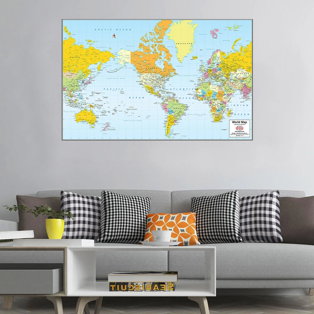 90x60cm Foldable The World Physical Map Mercator Projection World Map for Culture Education School Poster Wall Art Picture
90x60cm Foldable The World Physical Map Mercator Projection World Map for Culture Education School Poster Wall Art Picture