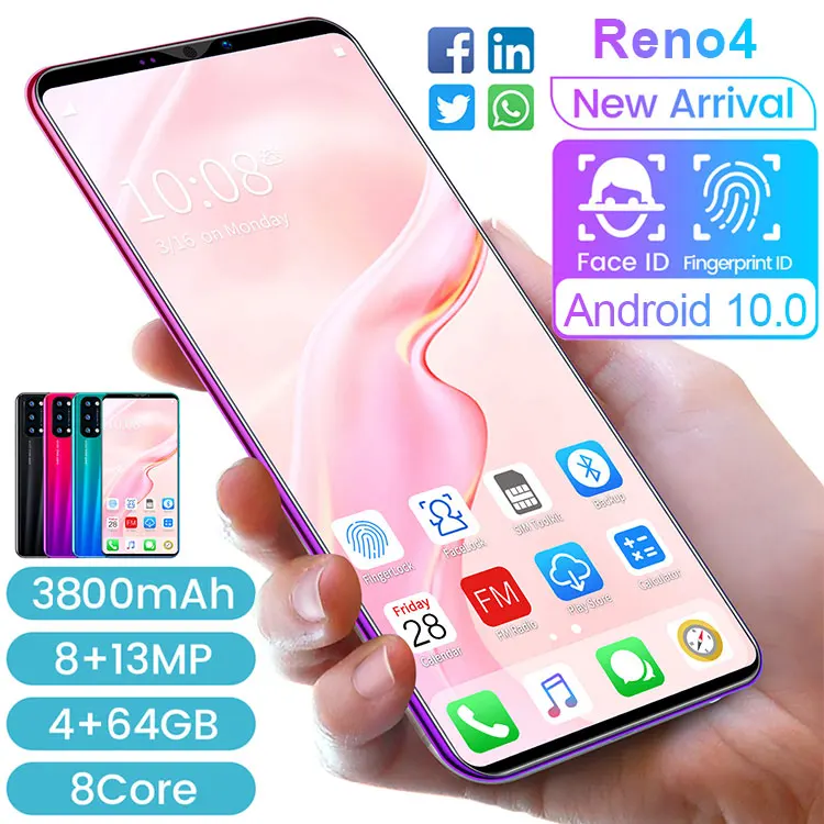 Reno4 5.0 Inch Face Fingerprint ID 8 Core Smartphone 8+13MP 4GB 64GB/128GB Cell Phone Andriod 10.0 MTK6779 3800mAh Mobile Phone
Reno4 5.0 Inch Face Fingerprint ID 8 Core Smartphone 8+13MP 4GB 64GB/128GB Cell Phone Andriod 10.0 MTK6779 3800mAh Mobile Phone