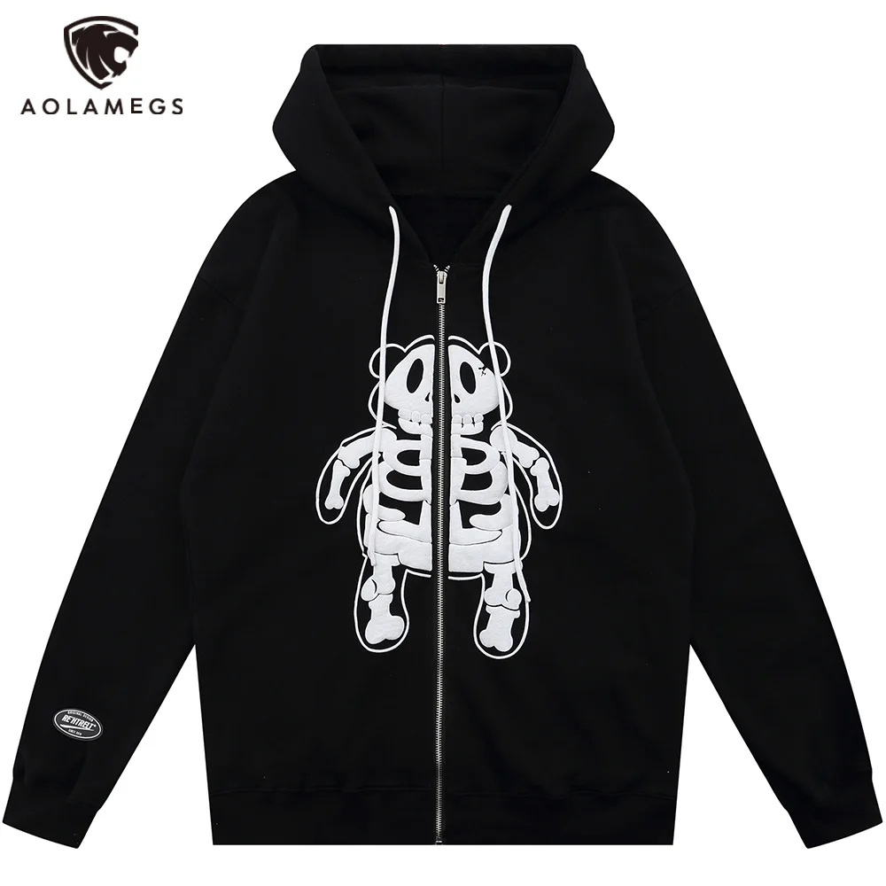 Aolamegs Zipper Hoodie Men Skeleton Bear Printed Hooded Coat Autumn Harajuku Hipster Oversized Fashion Outwear Couple Streetwear
Aolamegs Zipper Hoodie Men Skeleton Bear Printed Hooded Coat Autumn Harajuku Hipster Oversized Fashion Outwear Couple Streetwear