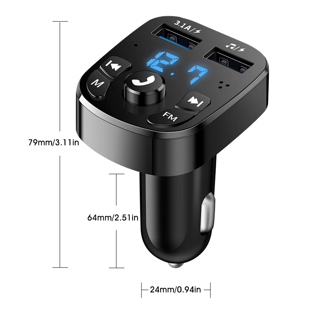 Car Bluetooth 5.0 FM Transmitter Wireless Handsfree Audio Receiver Auto MP3 Player 2.1A Dual USB Fast Charger Car Accessories
Car Bluetooth 5.0 FM Transmitter Wireless Handsfree Audio Receiver Auto MP3 Player 2.1A Dual USB Fast Charger Car Accessories