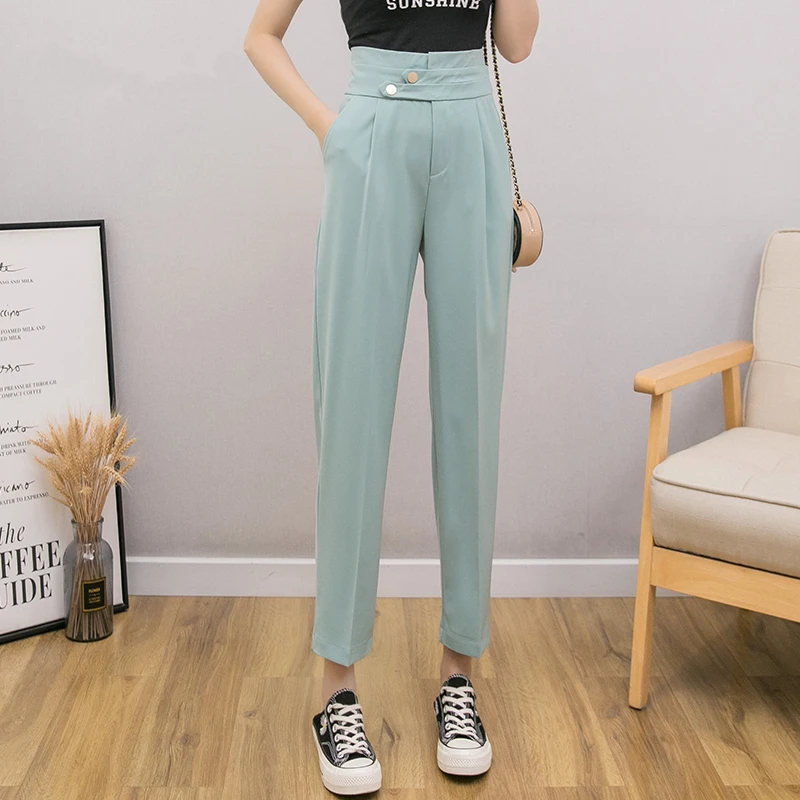 2021 Spring Autumn OL Style Button Women Formal Harem Pants Pockets High Waist Elegant Office Lady Ankle-Length Pants Female
2021 Spring Autumn OL Style Button Women Formal Harem Pants Pockets High Waist Elegant Office Lady Ankle-Length Pants Female