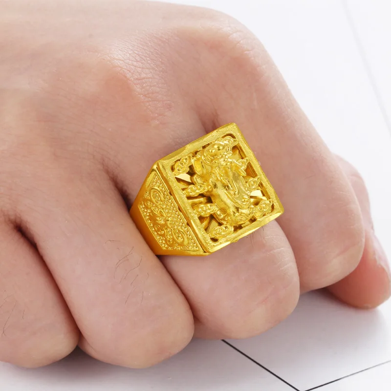 22K Solid Yellow Gold Fine Jewelry Ring for Men Hyperbole Party Luxury Wedding Ring Men None Resizable Sterling Gold Trendy Ring
22K Solid Yellow Gold Fine Jewelry Ring for Men Hyperbole Party Luxury Wedding Ring Men None Resizable Sterling Gold Trendy Ring