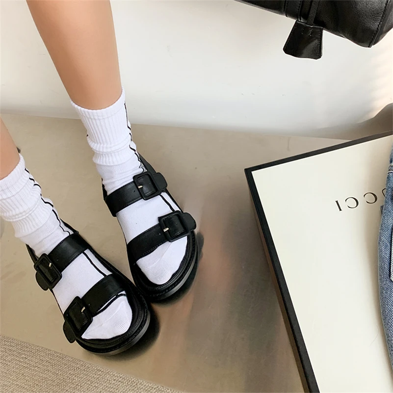 Meotina Genuine Leather Women Shoes Flat Platform SheepSkin Sandals Round Toe Buckle Strap Ladies Footwear 2021 Summer White 40
Meotina Genuine Leather Women Shoes Flat Platform SheepSkin Sandals Round Toe Buckle Strap Ladies Footwear 2021 Summer White 40