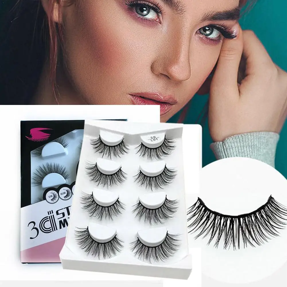 

5 Pairs Chemical Fiber False Eyelashes Long Makeup 3D Mink Lashes Extension Eyelash Dramatic Volume Fake Lashes Beauty Tool