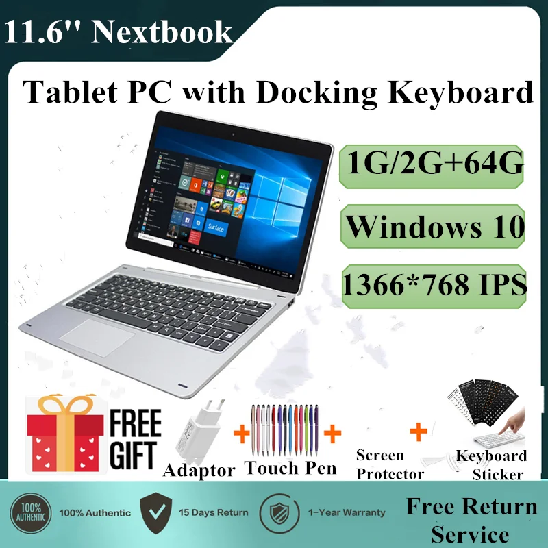 11.6''Tablet PC 2IN1 With Docking Keyboard 2GB DDR+64GB Windows 10 WIFI G12 Touching Screen1366*768 IPS Dual Camera
11.6''Tablet PC 2IN1 With Docking Keyboard 2GB DDR+64GB Windows 10 WIFI G12 Touching Screen1366*768 IPS Dual Camera