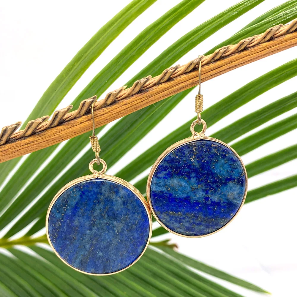 Natural Stone Earrings Multicolor Round Metal Edging Powder Crystal Tiger Eye Fashion Charm Pendant Decorative Accessories
Natural Stone Earrings Multicolor Round Metal Edging Powder Crystal Tiger Eye Fashion Charm Pendant Decorative Accessories