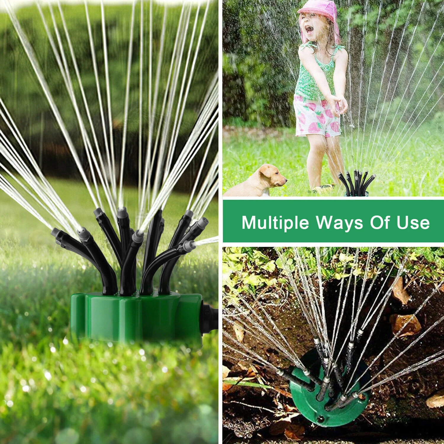 Garden Sprinkler Multi-Tips Lawn Sprinkler Nozzle 12 Flexible Spray Nozzles 360 Degree Rotating Gardening Watering System
Garden Sprinkler Multi-Tips Lawn Sprinkler Nozzle 12 Flexible Spray Nozzles 360 Degree Rotating Gardening Watering System