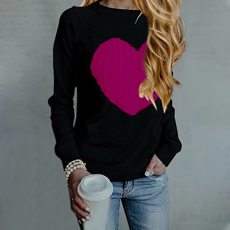Autumn Women's Sweater Casual Street Clothes Moderate Knitting Pullover Lady Sweater Plus Size Hiver Heart Pattern Long Sleeve
Autumn Women's Sweater Casual Street Clothes Moderate Knitting Pullover Lady Sweater Plus Size Hiver Heart Pattern Long Sleeve