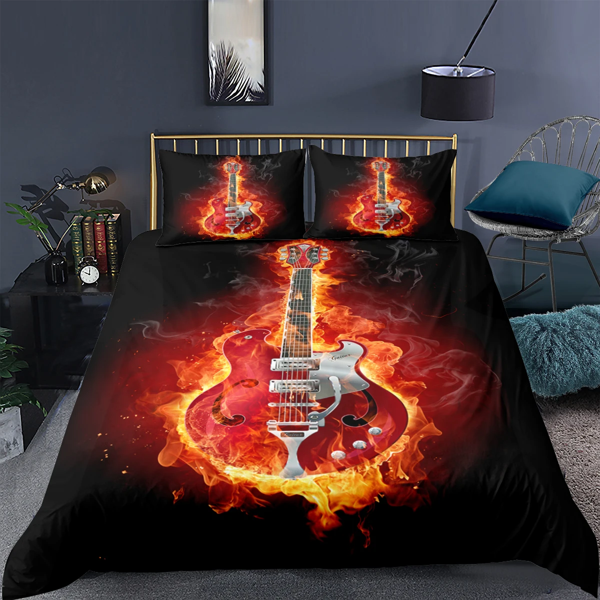 Black Bedding Set 3D Passion Guitar Printed Duvet Cover Soft Quilt Cover Single Twin Full Double Queen King Size Bed Sets
Black Bedding Set 3D Passion Guitar Printed Duvet Cover Soft Quilt Cover Single Twin Full Double Queen King Size Bed Sets