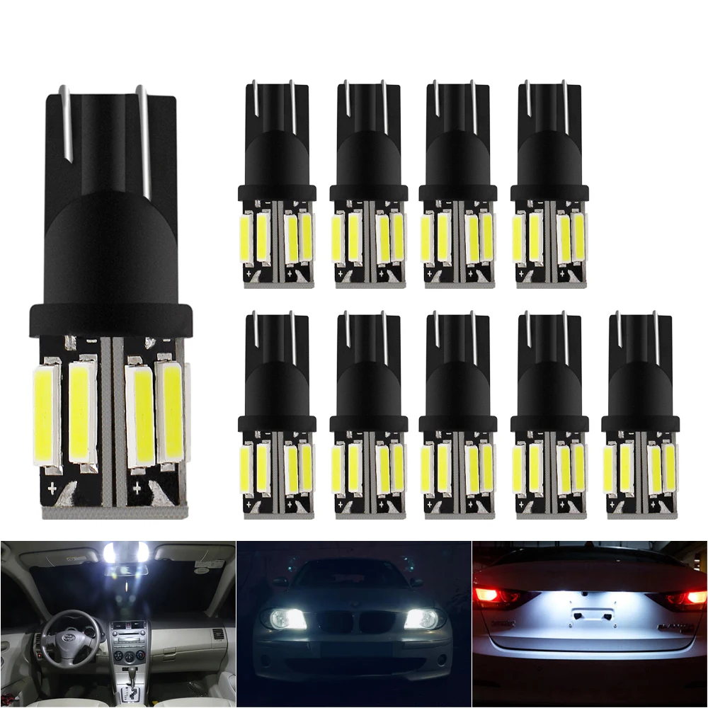 Светодиодный T10 лампы 10X W5W Canbus 7020 SMD для BMW Audi автомобильные парковочные огни