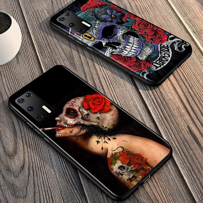 Skull Girl tattooed Art For Huawei P40 P30 P20 Pro P10 P9 P8 Lite E Plus 5G 2019 Phone Case Bright Black Silicone Cover
Skull Girl tattooed Art For Huawei P40 P30 P20 Pro P10 P9 P8 Lite E Plus 5G 2019 Phone Case Bright Black Silicone Cover