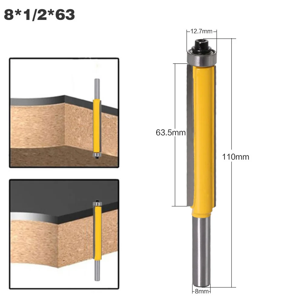 Enclosed Router Bit Lubricated Workshop Equipment 8mm Shank Flush Trim