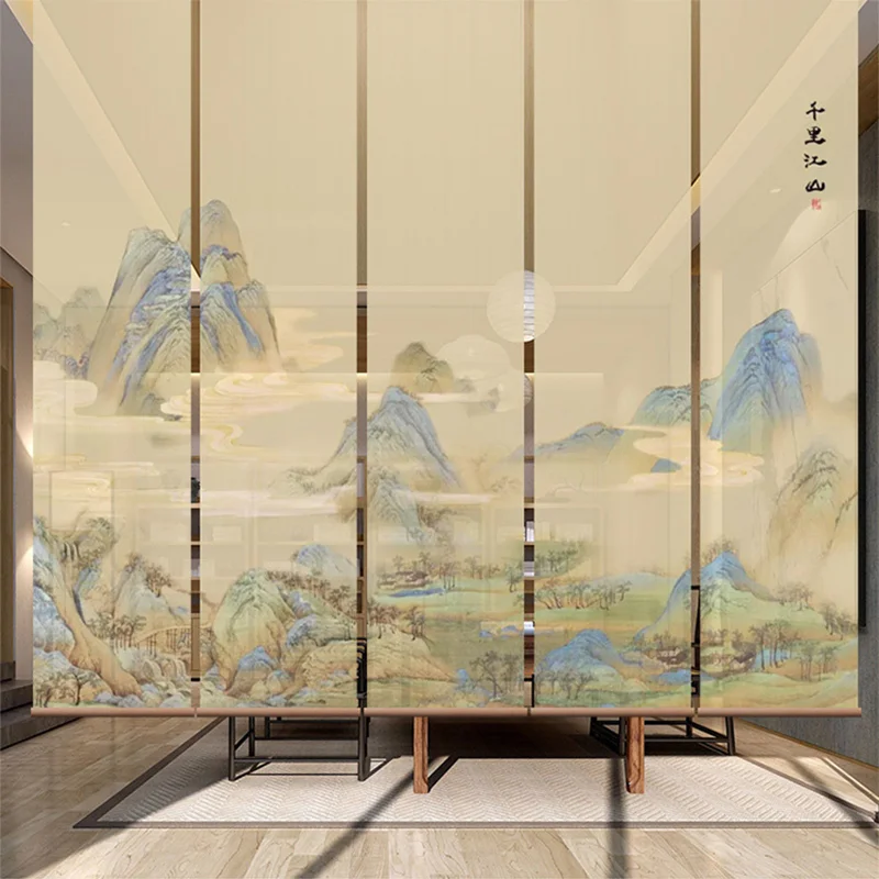 New Chinese landscape hanging screen lifting curtain soft partition screen curtain tea room custom curtain
New Chinese landscape hanging screen lifting curtain soft partition screen curtain tea room custom curtain